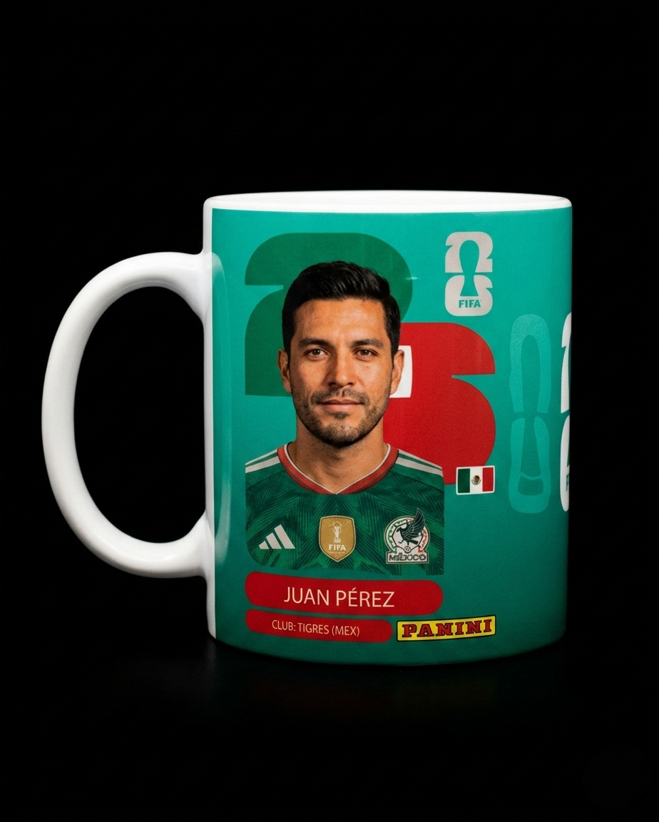 Taza cerámica personalizada — diseño deportivo